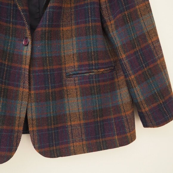 Vintage Savannah Wool Tartan Plaid Blazer Jacket sz 16 - Picture 3 of 7